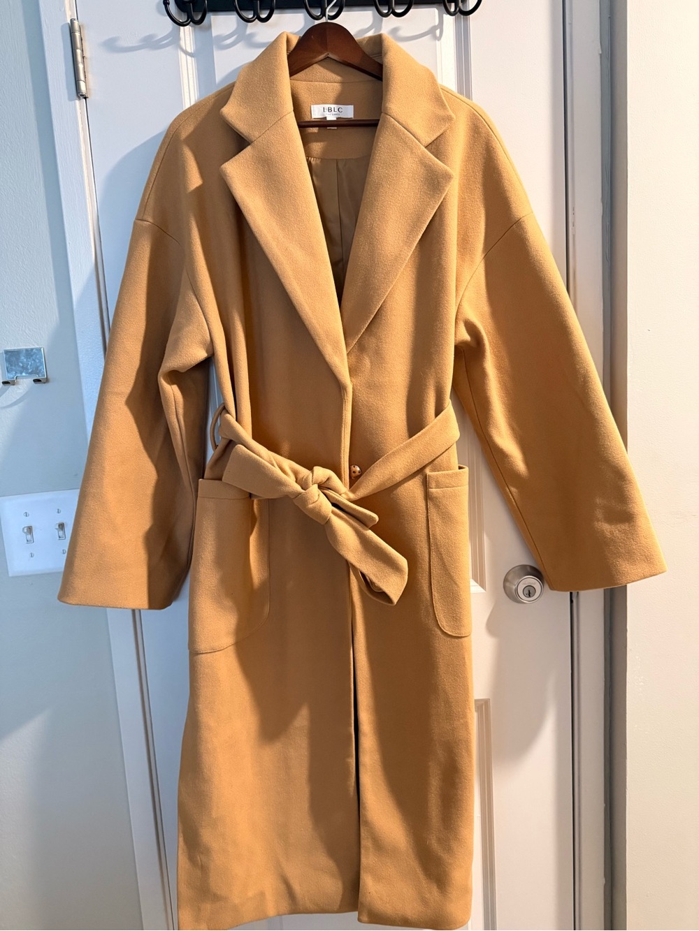 LBLC the label Camel Tan Belted Trench Coat